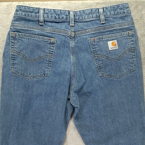 Carhartt Jean Women 32x32, Tag 10x32 Blue Denim Traditional Fit Stretch WB007 - Picture 4 of 11